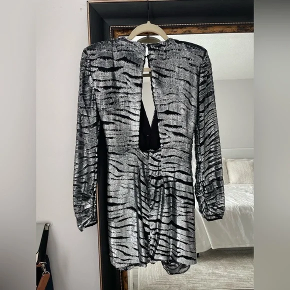 DUNDAS X REVOLVE Stardust Mini Dress in Silver Tiger - Picture 6 of 7
